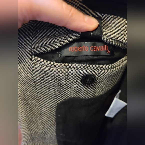 Roberto Cavalli herringbone coat/ jacket, size Men's Small - Picture 4 of 6